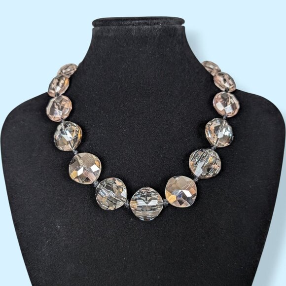 Vintage Faceted Crystal & Lucite Bead Necklace - Picture 1 of 7